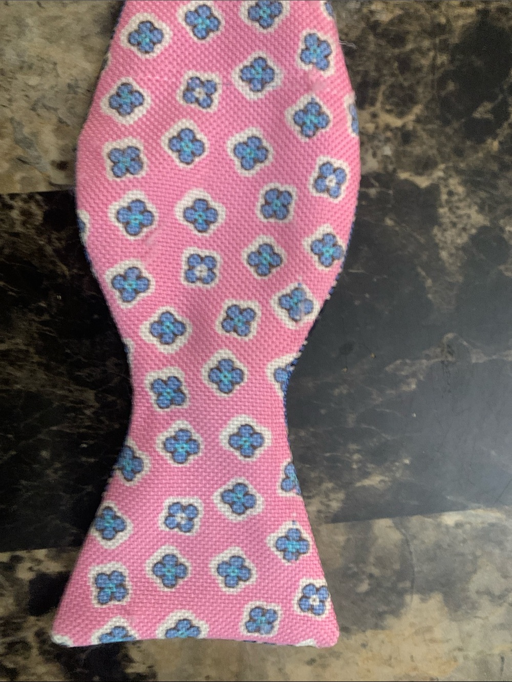 Brooks Brothers Pink and Blue Reversible Patterned Self-Tie Bow Tie - Picture 7 of 8